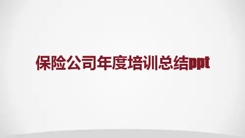 保险公司年度培训总结ppt