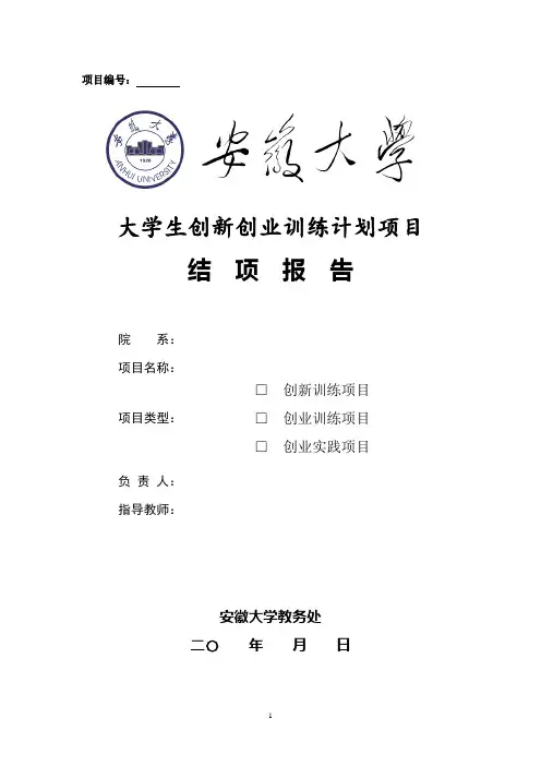 大学生创新创业训练计划项目