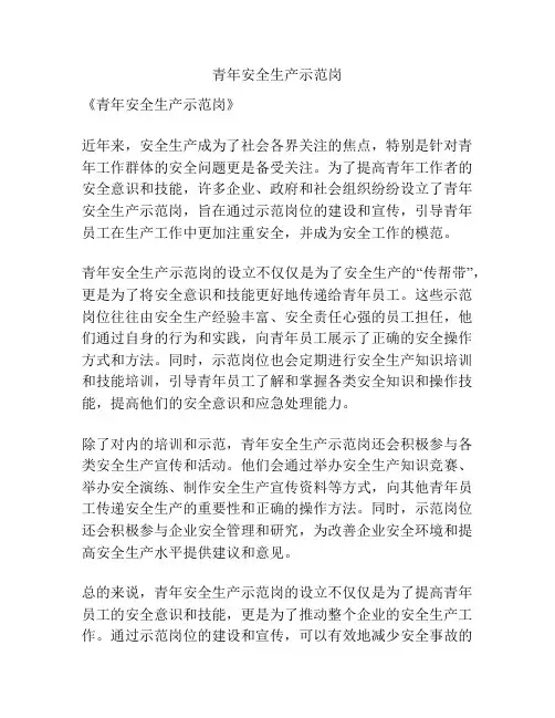 青年安全生产示范岗