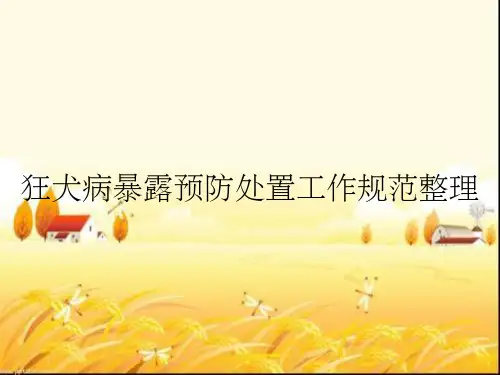 狂犬病暴露预防处置工作规范整理