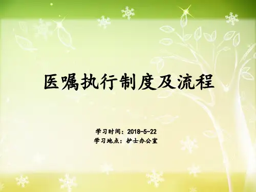 医嘱执行制度及流程