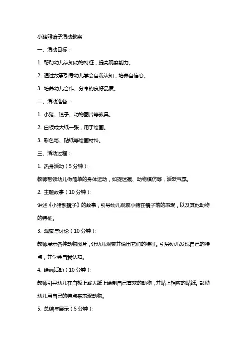 小猪照镜子活动教案