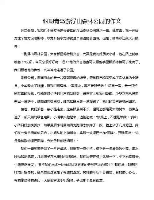 假期青岛游浮山森林公园的作文