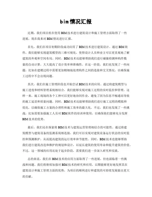 bim情况汇报