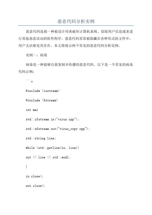 恶意代码分析实例