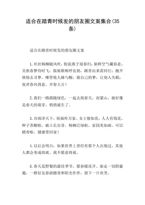 适合在踏青时候发的朋友圈文案集合(35条)