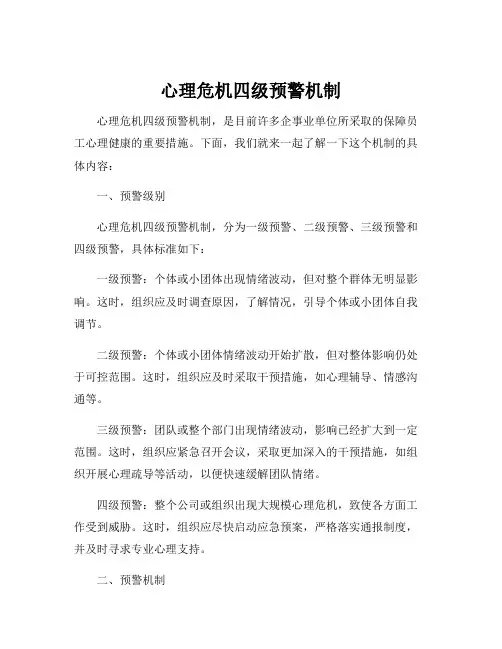心理危机四级预警机制