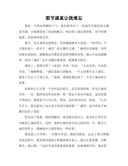那节课真什么作文