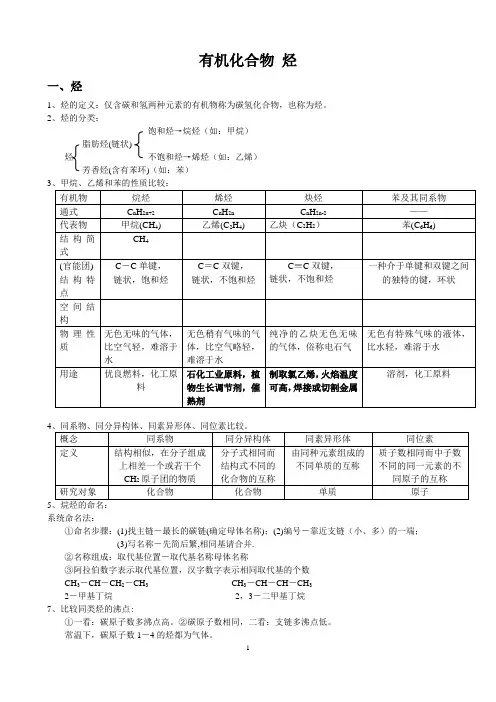有机化合物 烃