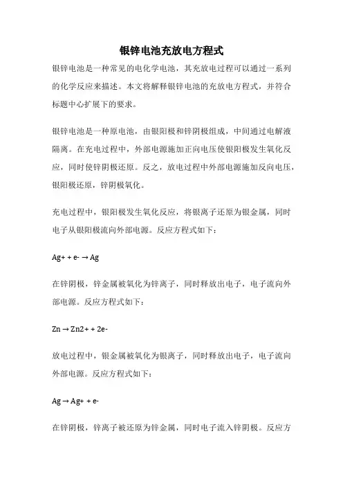 银锌电池充放电方程式