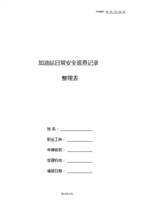 总结加油站日常安全巡查记录