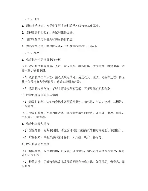 电子电工收音机实训报告