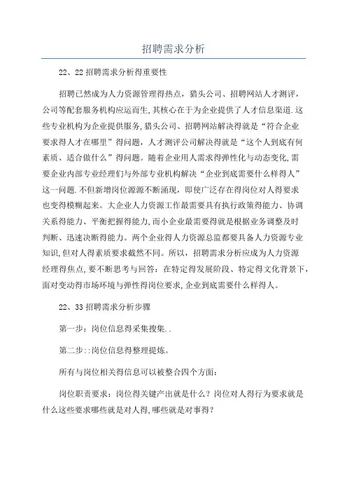招聘需求分析