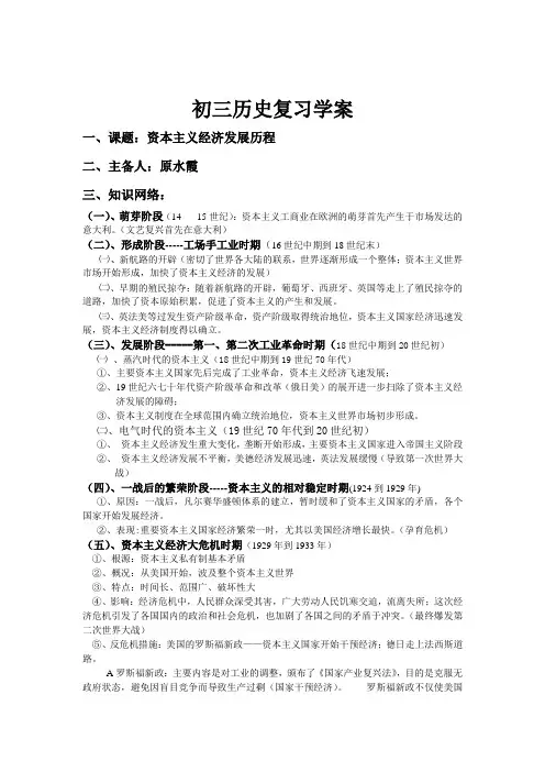 资本主义经济发展历程