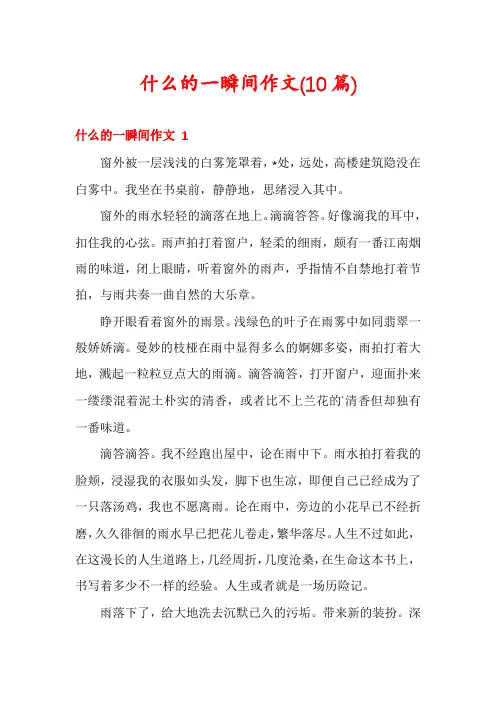什么的一瞬间作文(10篇)