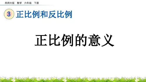 正比例的意义西师大版数学六年级下册PPT课件