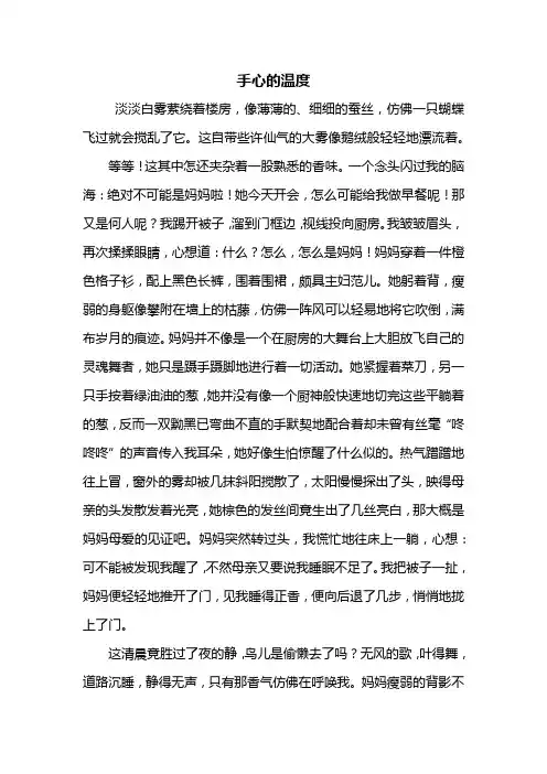 初三作文:手心的温度作文800字_1