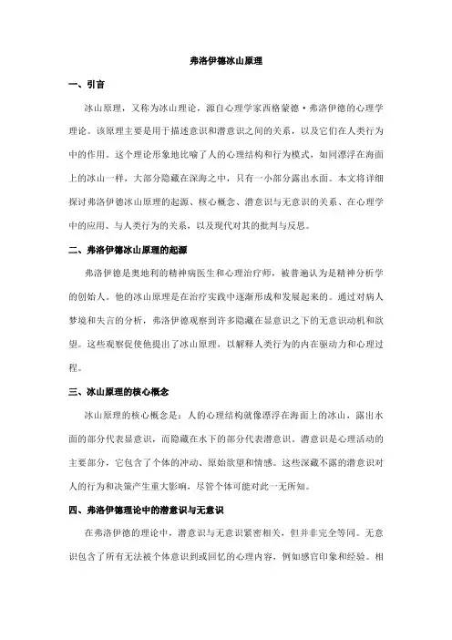 弗洛伊德冰山原理