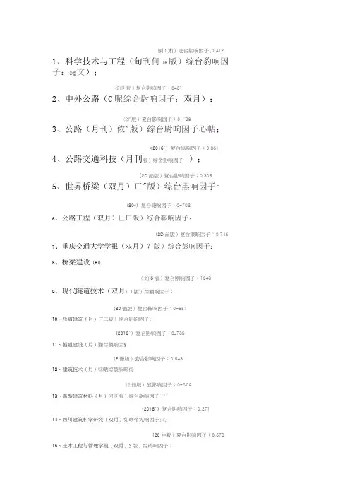 工程类核心期刊整理