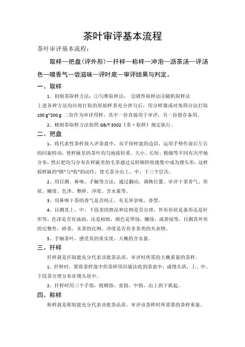 茶叶审评基本流程