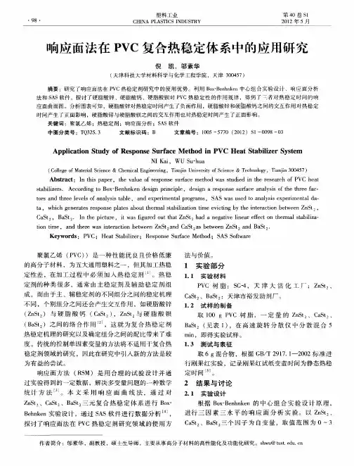 响应面法在PVC复合热稳定体系中的应用研究