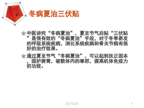 冬病夏治三伏贴秦小花行业材料