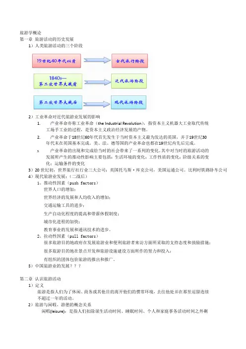 旅游学概论复习资料