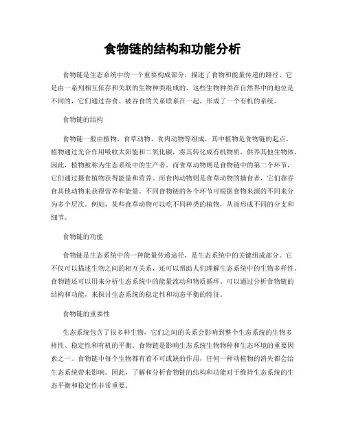 食物链的结构和功能分析