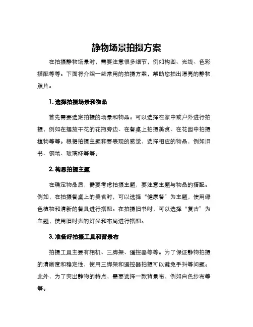 静物场景拍摄方案