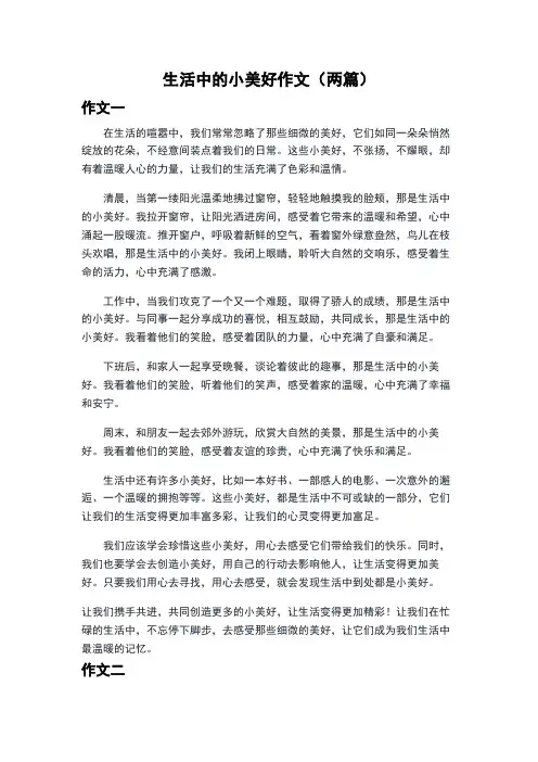 生活中的小美好作文(两篇)
