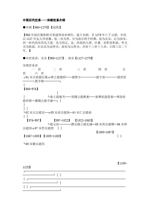 中国历代世系——宋朝