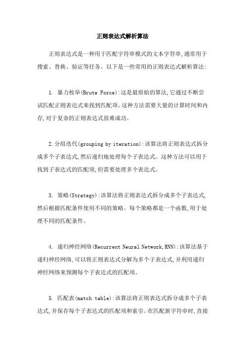 正则表达式解析算法