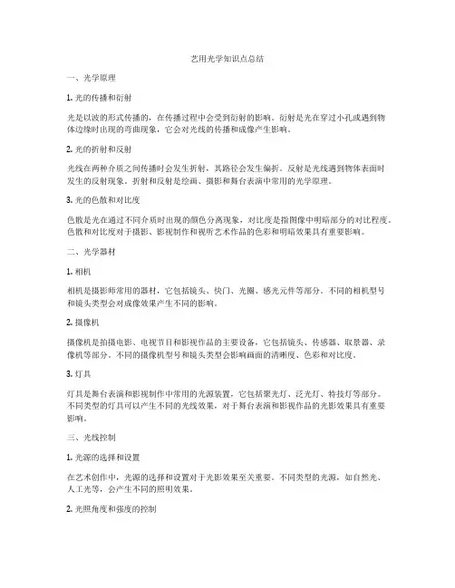 艺用光学知识点总结