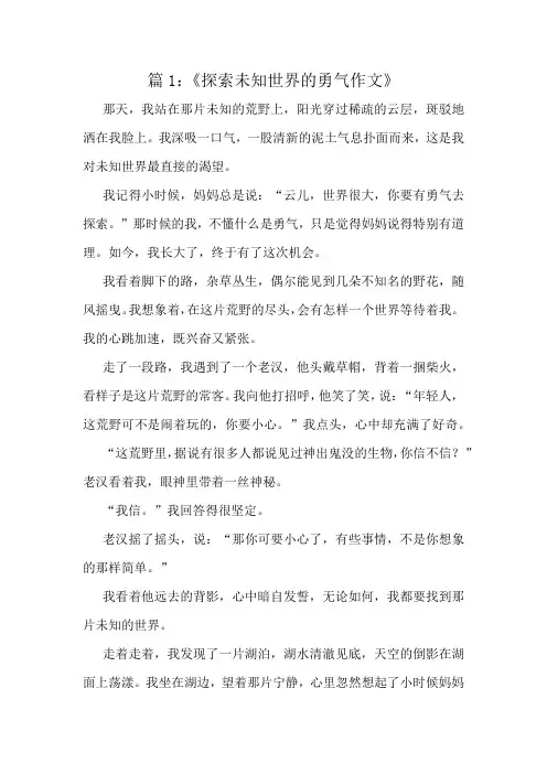 《探索未知世界的勇气作文》精选10篇
