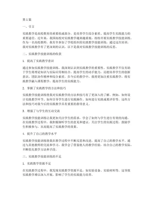 实践教学技能训练反思(3篇)