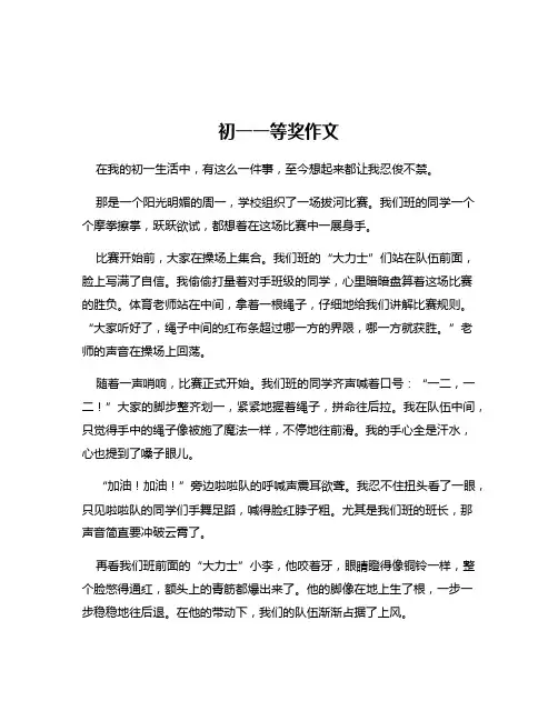 初一一等奖作文