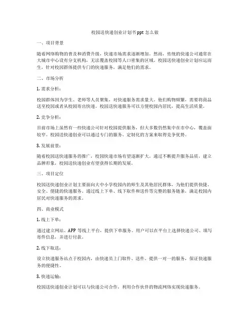 校园送快递创业计划书ppt怎么做