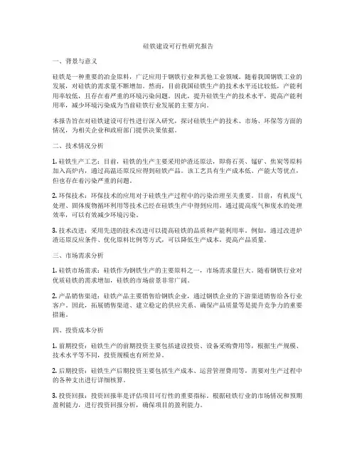 硅铁建设可行性研究报告