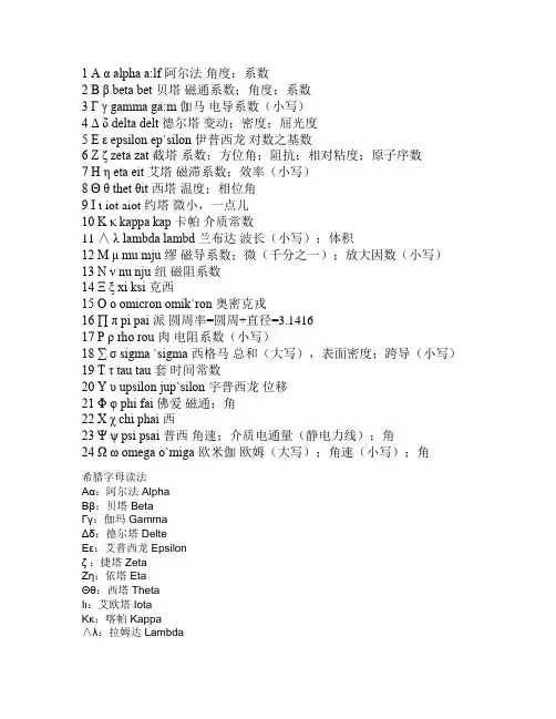 希腊字母读法