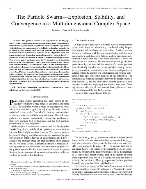 The Particle Swarm—Explosion, Stability, and Convergence in a Multidimensional Complex Space
