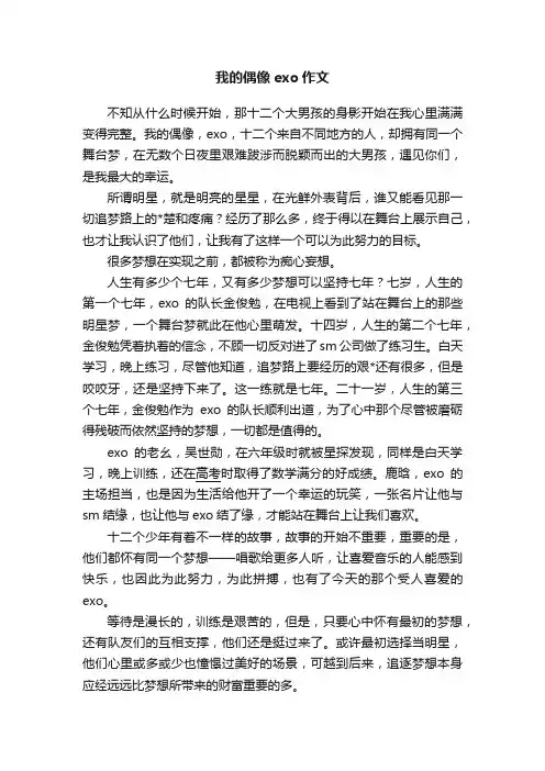 我的偶像exo作文