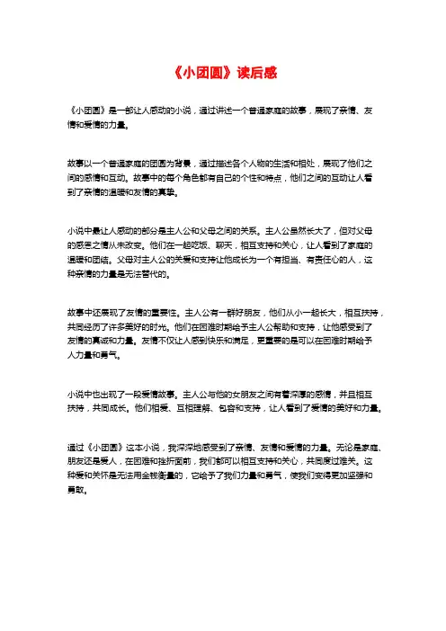 《小团圆》读后感