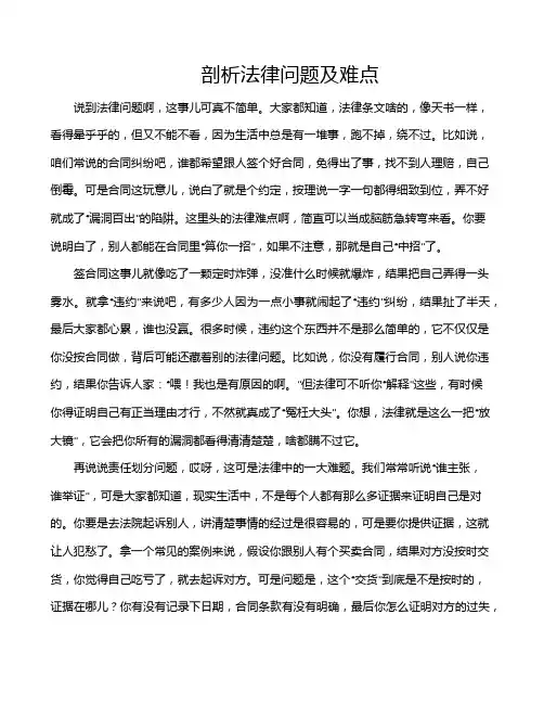 剖析法律问题及难点