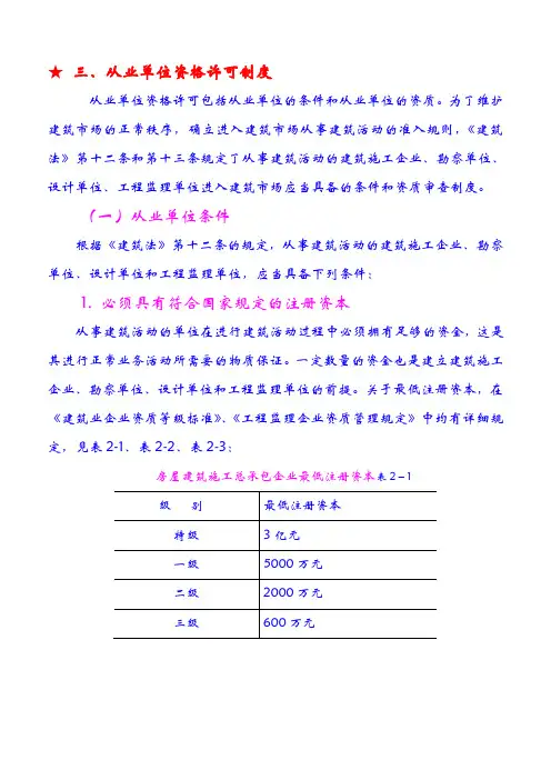 第二节 三、从业资格许可