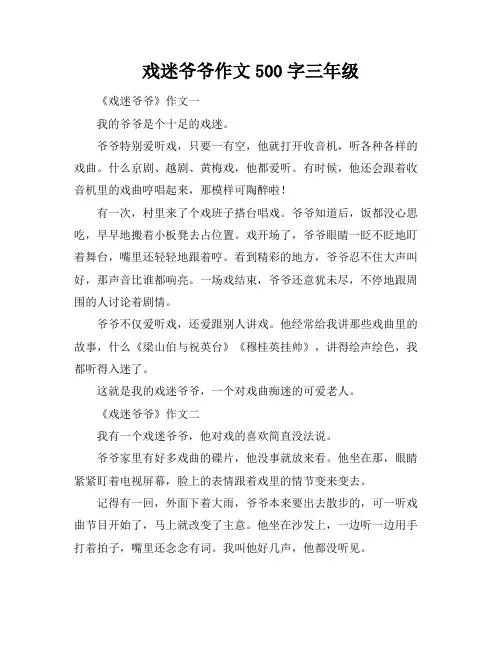 戏迷爷爷作文500字三年级