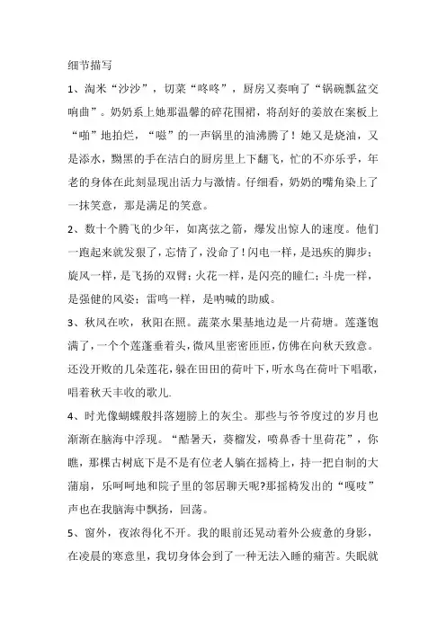 细节描写集锦
