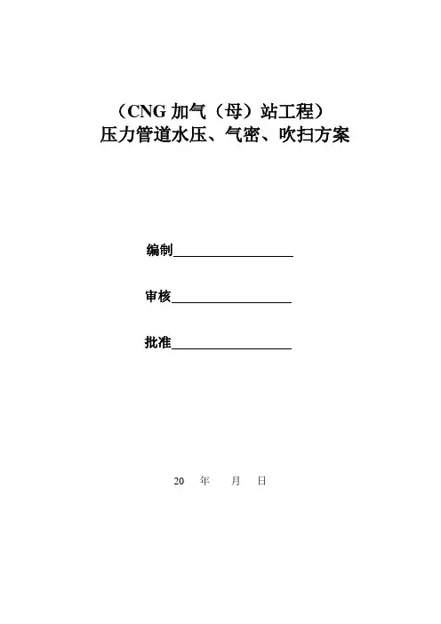 试压吹扫方案