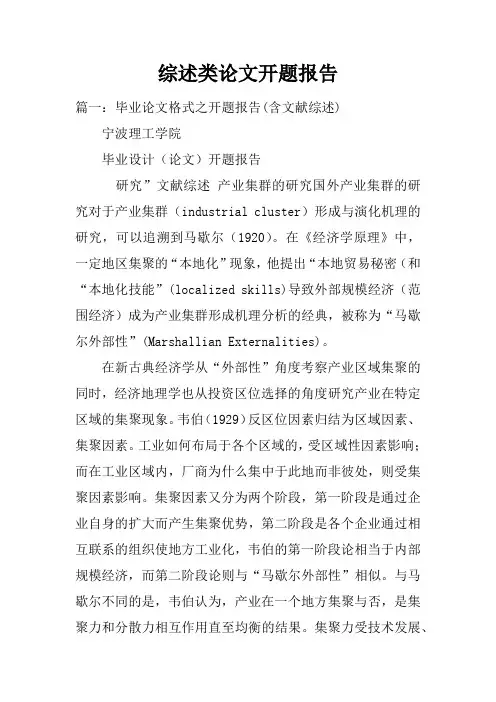 综述类论文开题报告doc