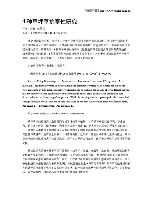 4种草坪草抗寒性研究