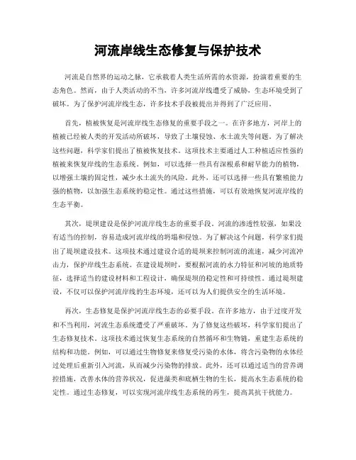 河流岸线生态修复与保护技术